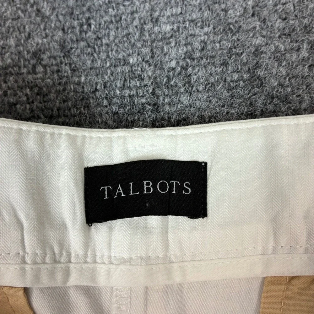 Talbots The Perfect Chino Pants Women 14 36x30 White Straight Leg Casual Trouser